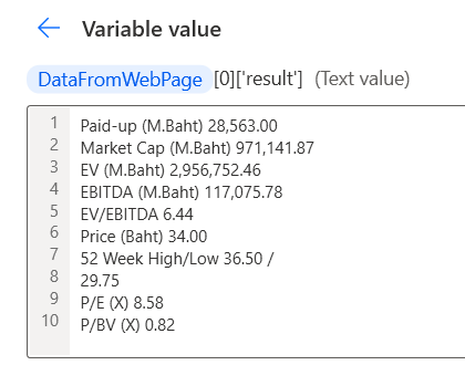 Power Automate Desktop stock to excel action 8 result