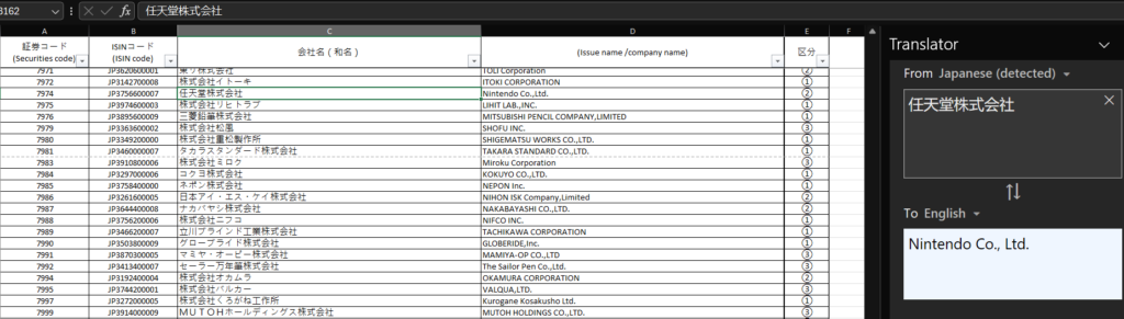 การแปลภาษาบน Microsoft Excel